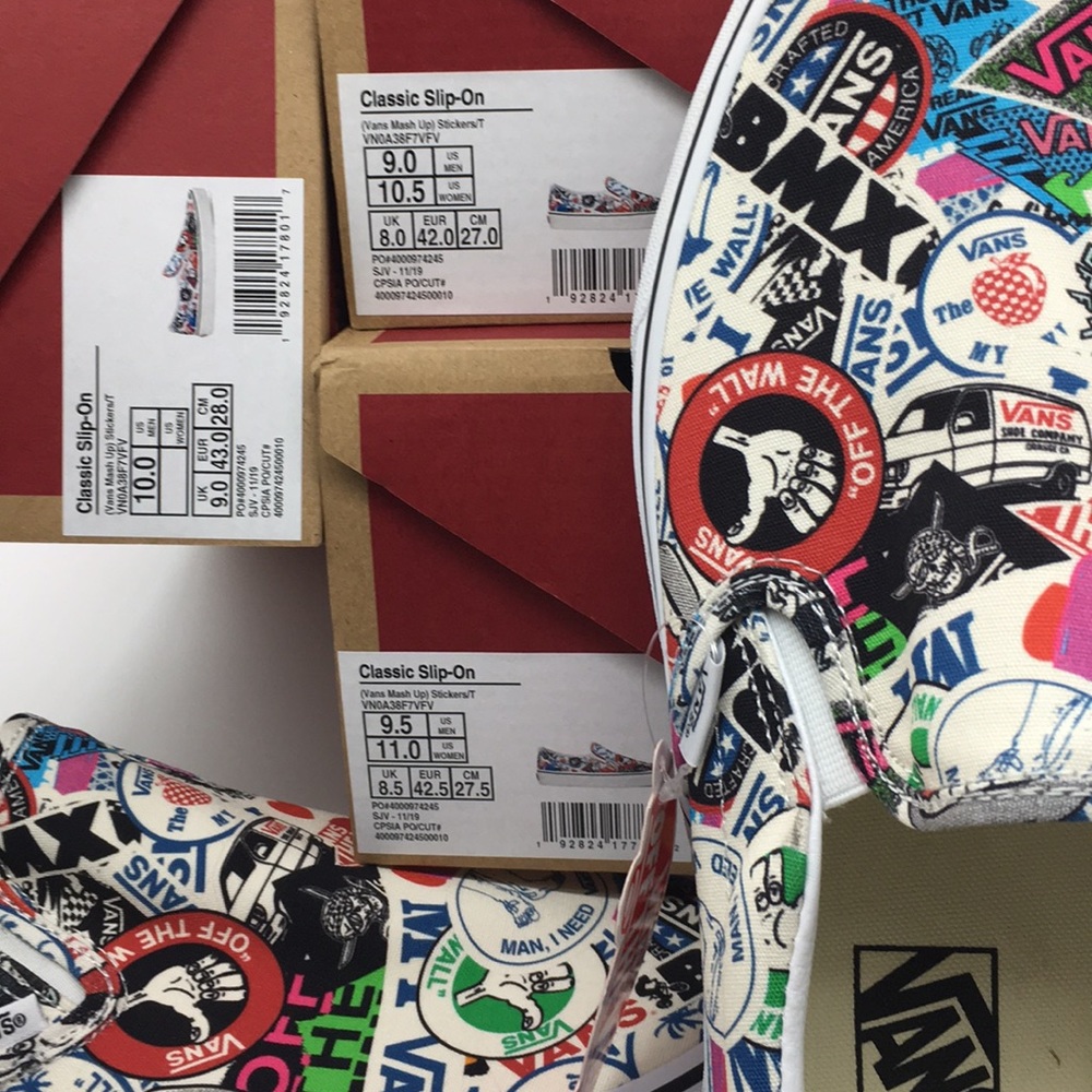 Vans WMNS Classic Slip-On Vans Mash Up Sticker Sneakers - Picture 13 of 16